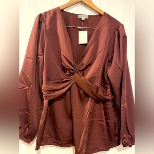 Pleione blouse NWT medium bronze satin
